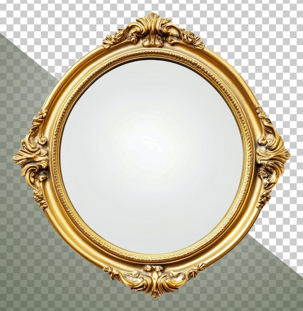 Adornado espejo vintage con un marco de oro exhibido cortado stock png