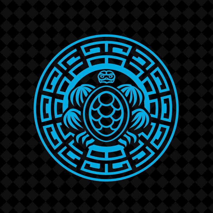 PSD adorno azul sobre un fondo negro