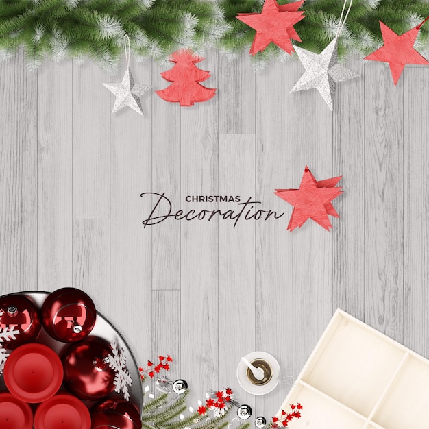 PSD adorno de decoración navideña en 3d renderin