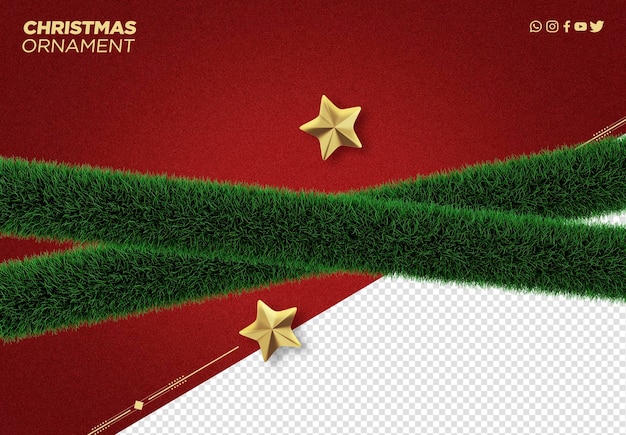 Adornos navideños 3d para composiciones de diseño publicitario.
