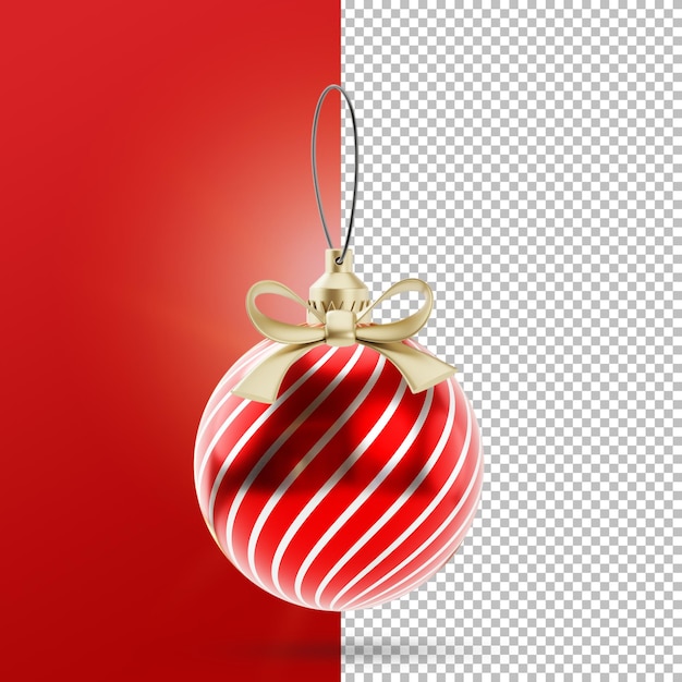 PSD adornos navideños aislados 3d render