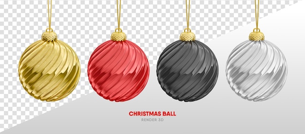 PSD adornos navideños en render 3d realista