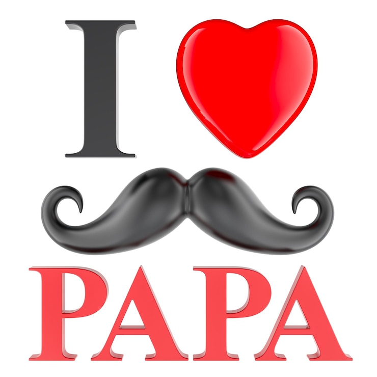 PSD adoro papa happy fathers day concept rendering 3d isolato su sfondo trasparente