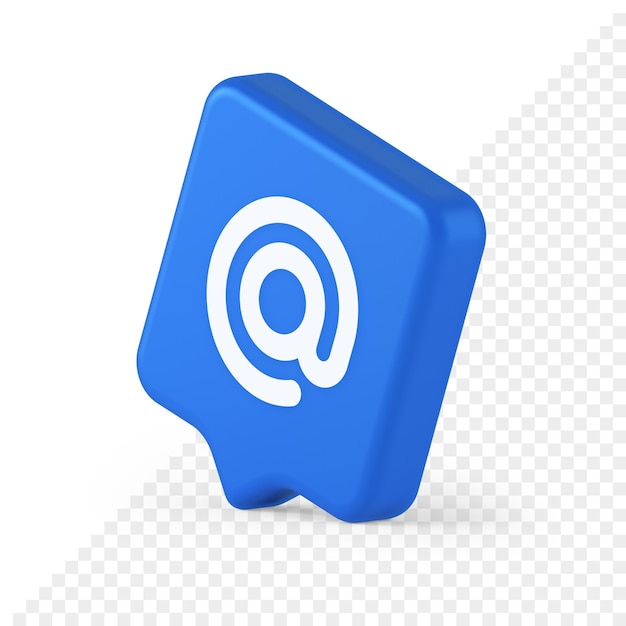 Adresse E-mail Bouton Symbole Numérique Chat Internet Cyberespace Communication 3d Bulle Icône