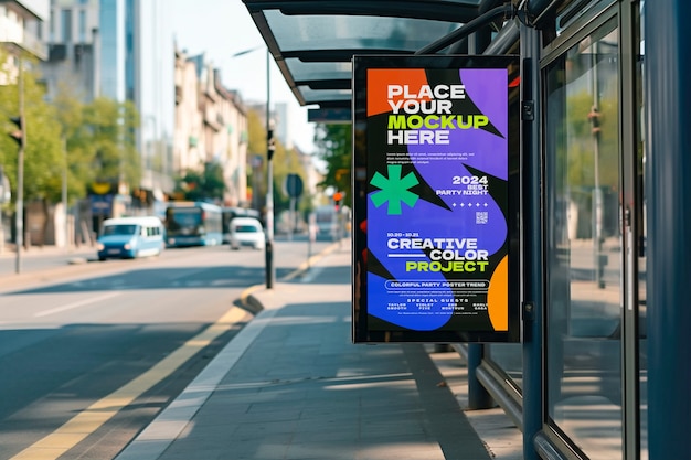 PSD advertising display mockup design