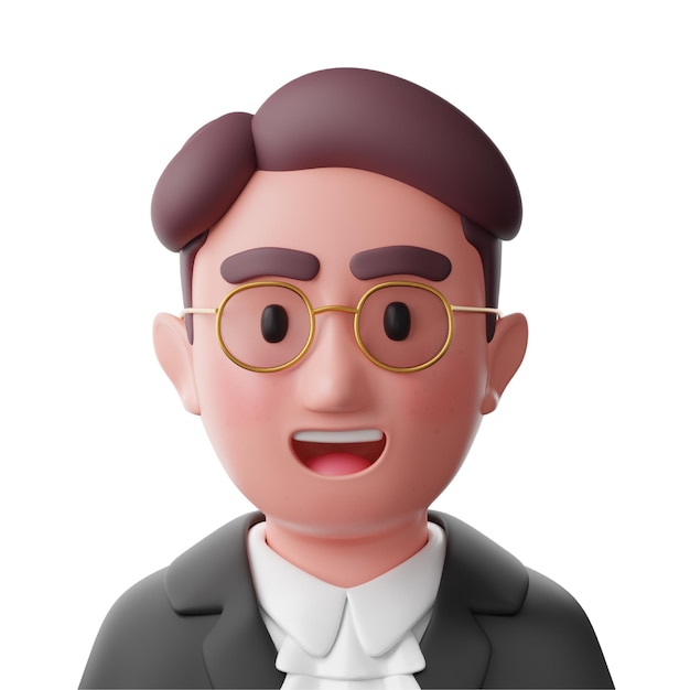 Advogado ícone 3D para pessoas de avatar