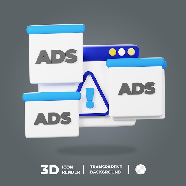 PSD adware ícone 3d