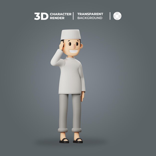 PSD adzan personaje musulmán modelo 3d