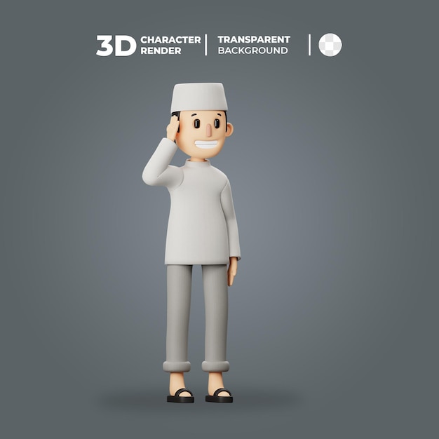 Adzan personnage musulman 3D