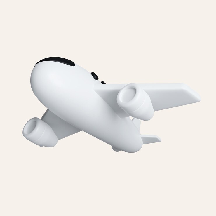 PSD aereo 3d turismo e concetto di viaggio stile minimal icona piatta isolata su sfondo bianco illustrazione di rendering 3d