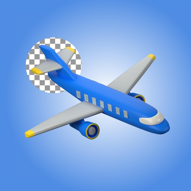 aereo aereo in 3d illustrazione del tema viaggi e vacanze