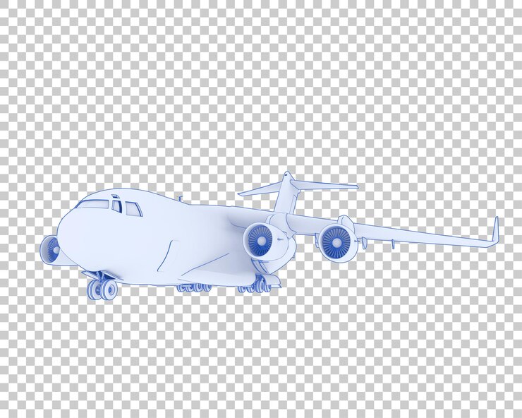 PSD aereo da carico su sfondo trasparente 3d rendering illustrazione