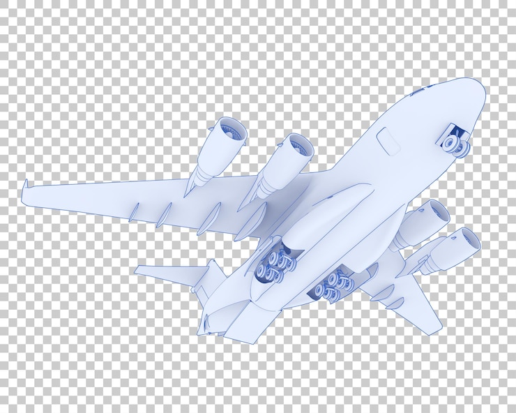 PSD aereo da carico su sfondo trasparente 3d rendering illustrazione