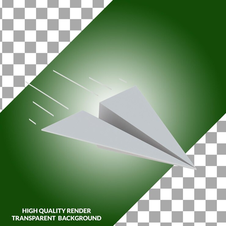 PSD aereo di carta illustrato 3d