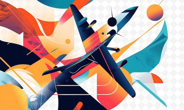 PSD aerokinetics controlling air design é art deco inspired inc flat ilustração festival tema arte