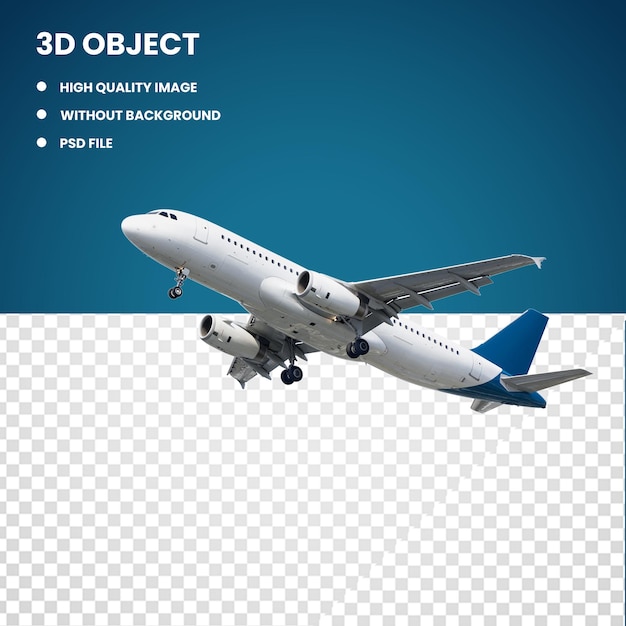 PSD l'aéronef bleu 3d est un arrière-plan transparent en png.