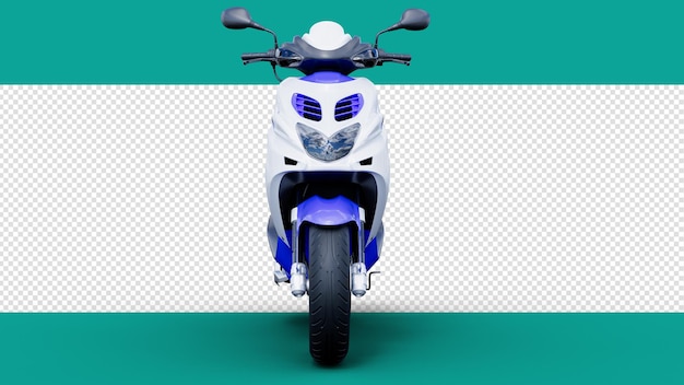 PSD aerox scooter en rendu 3d avec ombre projetée vue de l'avant