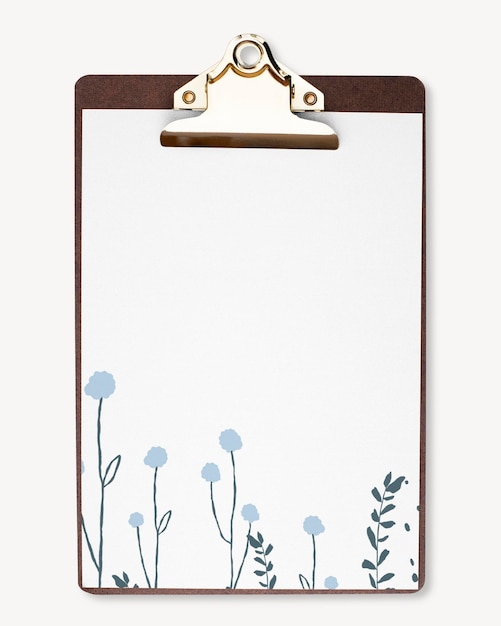 Ästhetisches Papier-Mockup auf Clipboard-Flat-Lay-PSD