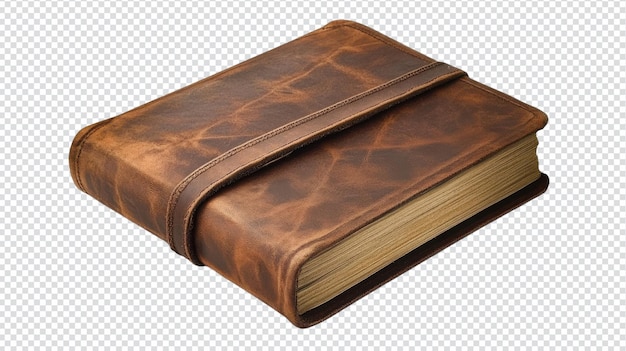 Ästhetisches Vintage-Lederbuch, isoliert auf weißem Hintergrund, ideal für Buchläden, Bibliotheken oder Hausdekorationsprojekte