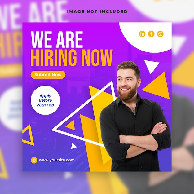 affari stiamo assumendo lavoro dipendente modello di post banner sui social media
