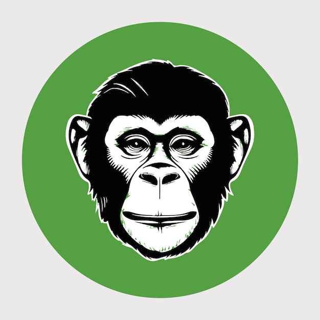 Affengesicht mit wütender und lustiger Illustration Affenkopf-Logo-Vektor-Affengesicht-Logo T-Shirt-Design
