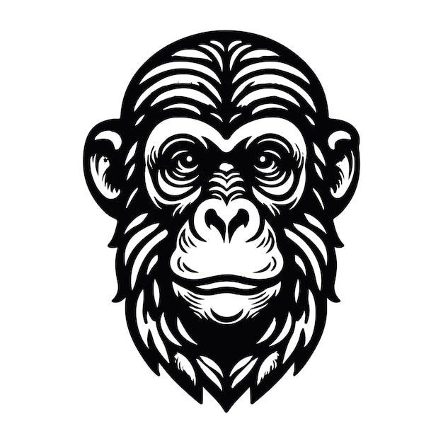 Affengesicht mit wütender und lustiger Illustration Affenkopf-Logo-Vektor-Affengesicht-Logo T-Shirt-Design