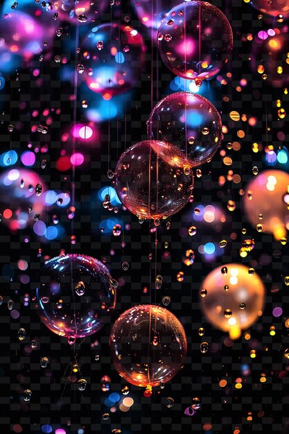 PSD un affichage coloré de bulles et un fond coloré
