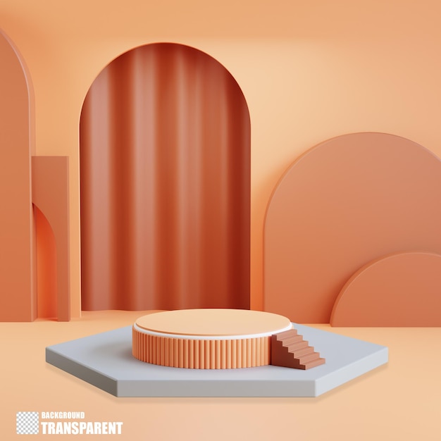 Affichage du podium de rendu 3D minimaliste