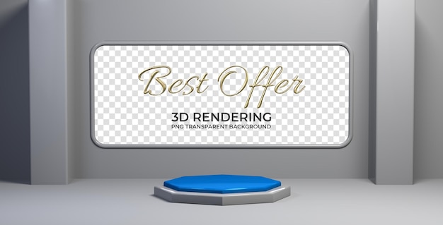 PSD affichage du produit avec podium rendu 3d fond transparent