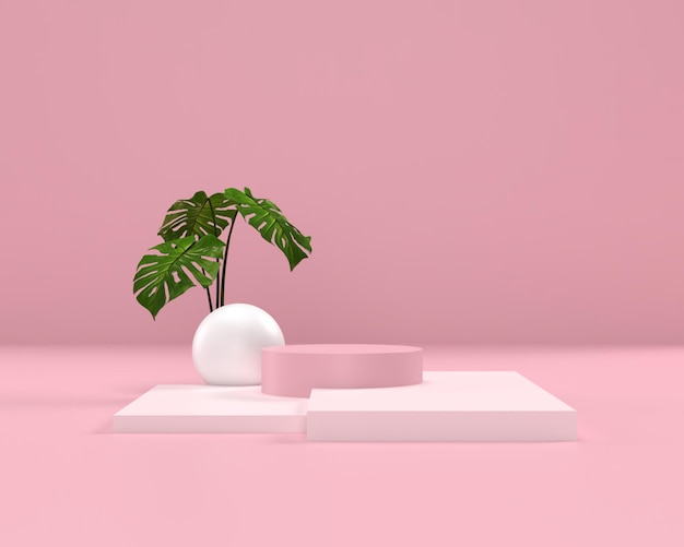Affichage de podium de forme géométrique de scène 3D
