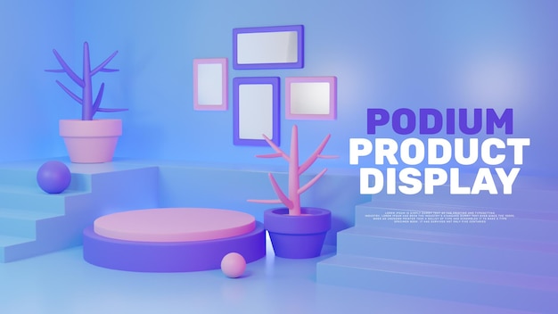 Affichage de produit de podium coloré moderne réaliste 3D