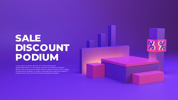 Affichage promotionnel de produit de podium réaliste 3D