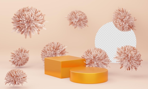 Affichage vide avec fleur pour le rendu 3D de présentation