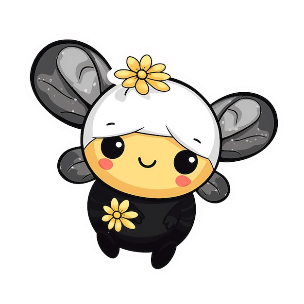 PSD affiche d'abeille kawaii fichier transparent en png