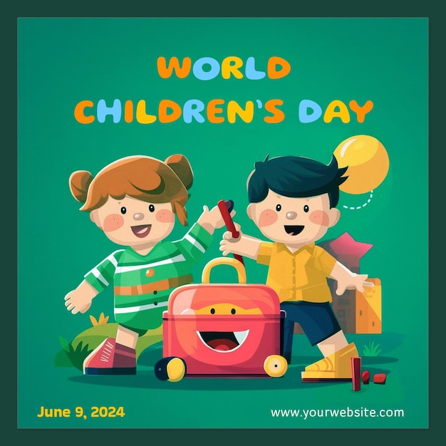 affiche ou affiche de la journée mondiale de l'enfance