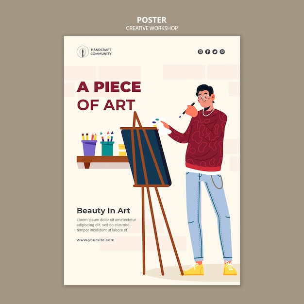 Affiche d'atelier créatif