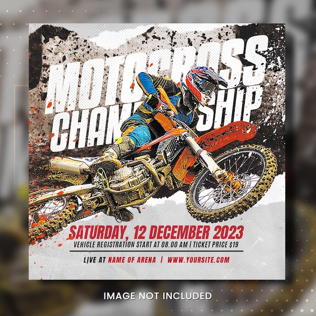 PSD affiche de bannière de motocross