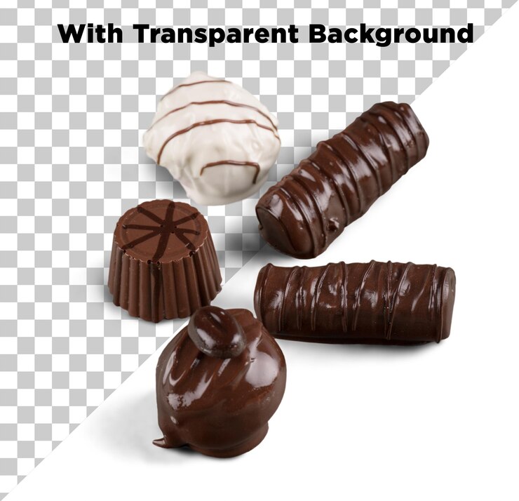 PSD une affiche avec des chocolats avec les mots gluten dessus