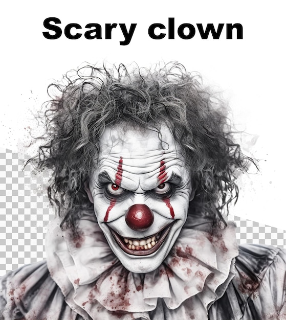 PSD une affiche avec un clown effrayant et les mots scary clown en haut