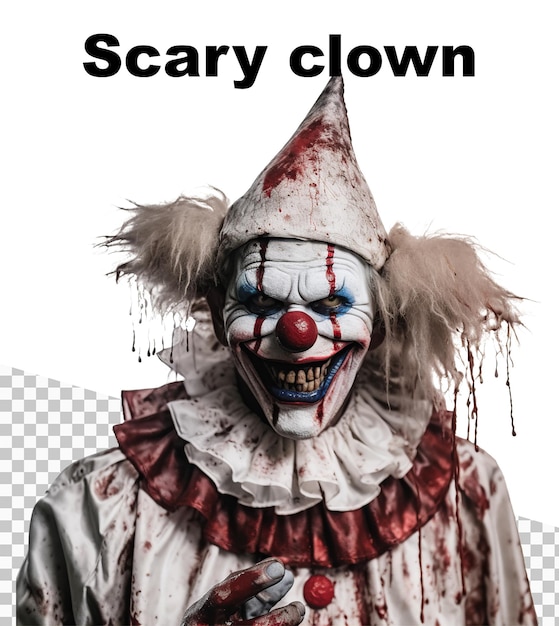 PSD une affiche avec un clown effrayant et les mots scary clown en haut