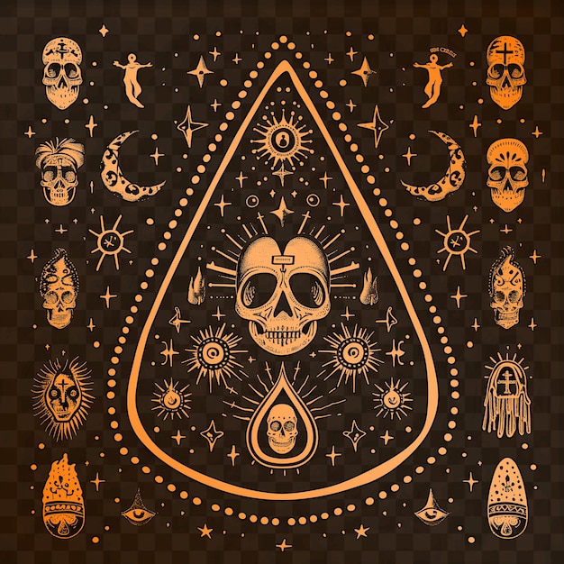 Une Affiche Avec Un Crâne Et D'autres Symboles