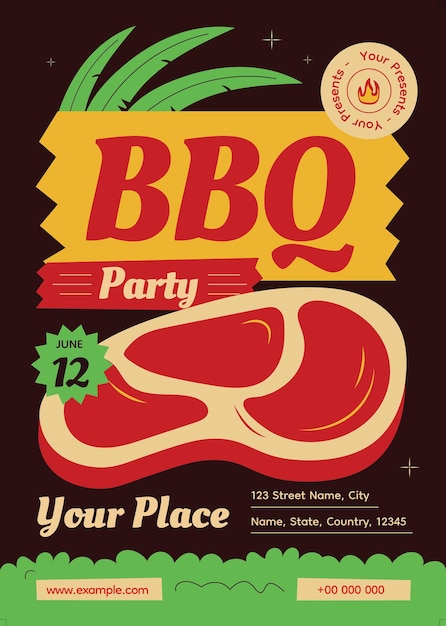 PSD affiche de dépliant barbecue