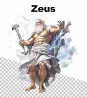 PSD une affiche avec le dieu zeus et le mot zeus sur le dessus