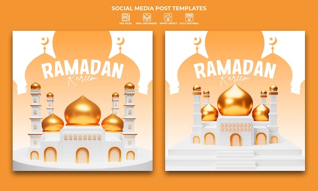 Affiche Du Ramadan Kareem Ou Modèle De Publication Instagram Sur Les Réseaux Sociaux