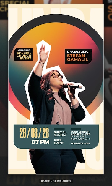 Affiche de l'église sur les réseaux sociaux
