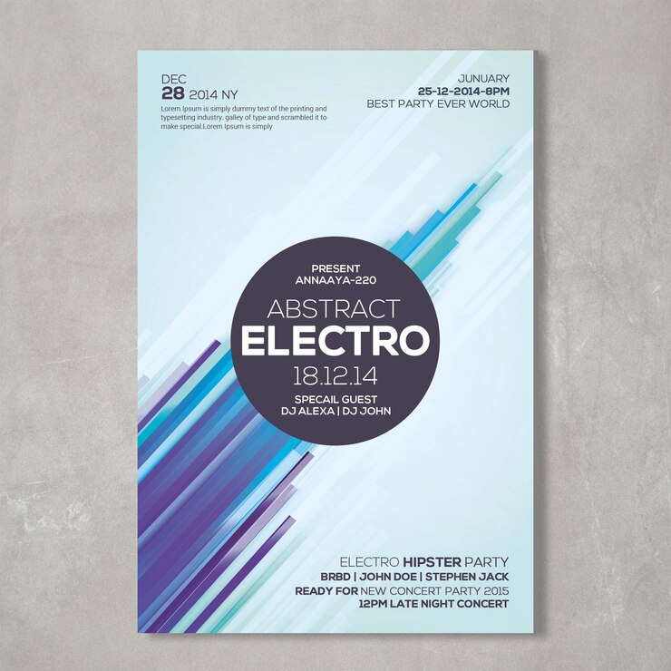 PSD affiche de l'événement de musique électro abstraite