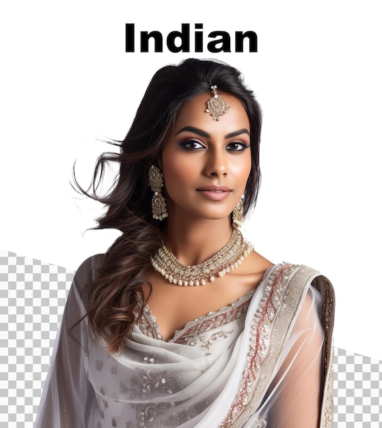 Une Affiche Avec Une Femme Indienne Souriante Et Le Mot Indien Sur Elle