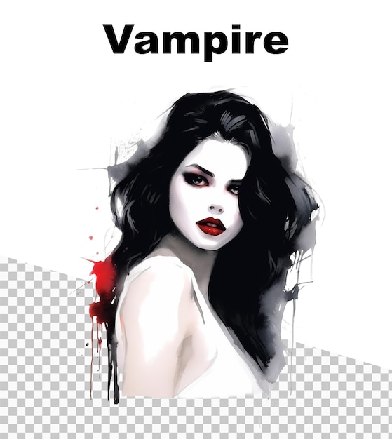 PSD une affiche avec une femme vampire et le mot vampire en haut