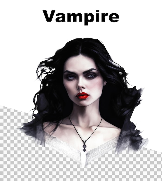 PSD une affiche avec une femme vampire et le mot vampire en haut