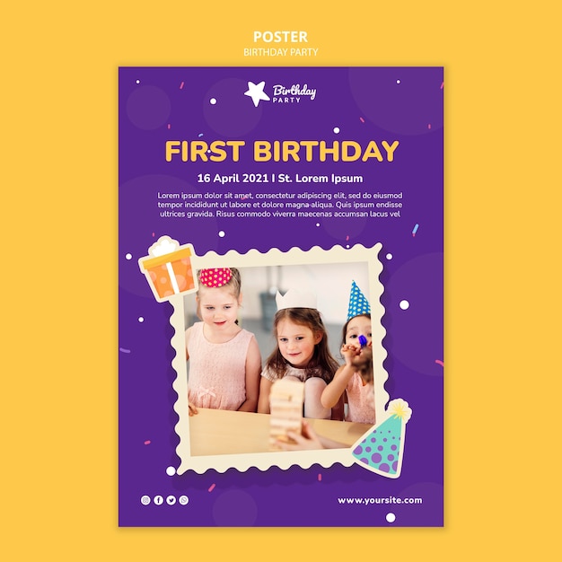 Affiche de fête de joyeux anniversaire
